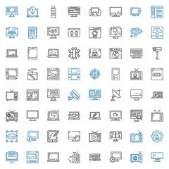 monitor icons set