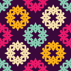 Seamless pattern with geometric ornament.