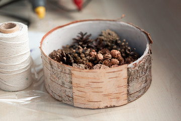 Creating flower composition as a present for mother's day