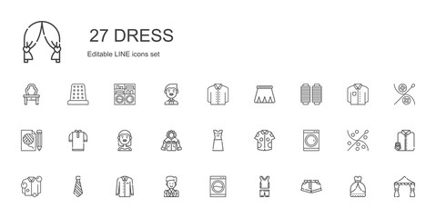 dress icons set