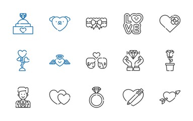 romance icons set