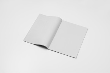 Mock-up magazine, newspaper or catalog isolated on white background.