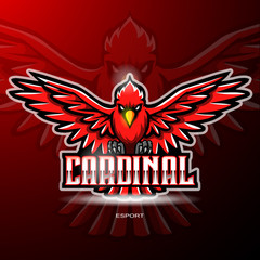 Cardinal bird mascot esport logo design