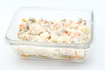 bowl of Traditional Russian salad 