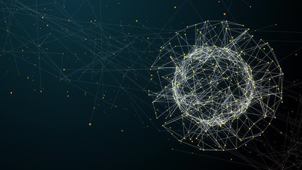 Beautiful Nodes Art Graphical Energy-Particle Animation - Left side - Powered by Adobe