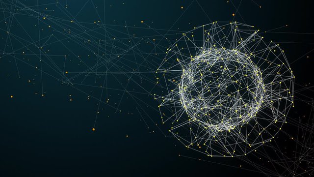 Beautiful Nodes Art Graphical Energy-Particle Animation - Left side