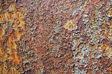 Texture. Rust. Blue paint and rust on iron