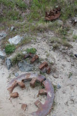 Buried rusty metal 