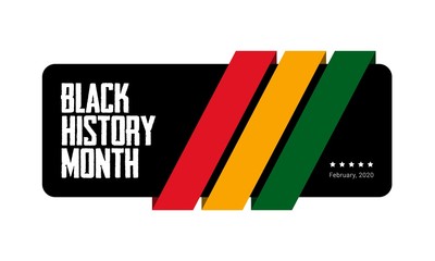 Black History Month green, yellow and red stripes banner template. African-American History Month - February.
