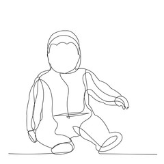  isolated, continuous line drawing, baby, minimal design