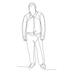 continuous line drawing, man, guy stands minimal design