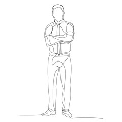 continuous line drawing, man, guy stands minimal design