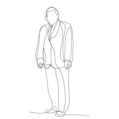 vector, isolated, continuous line drawing, man, guy standing
