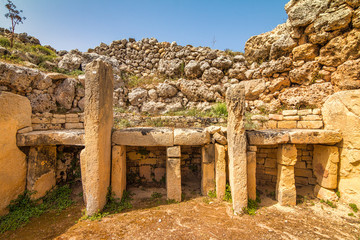 The Ggantija temples on Gozo island near Malta in the Mediterranean Sea, Europe.