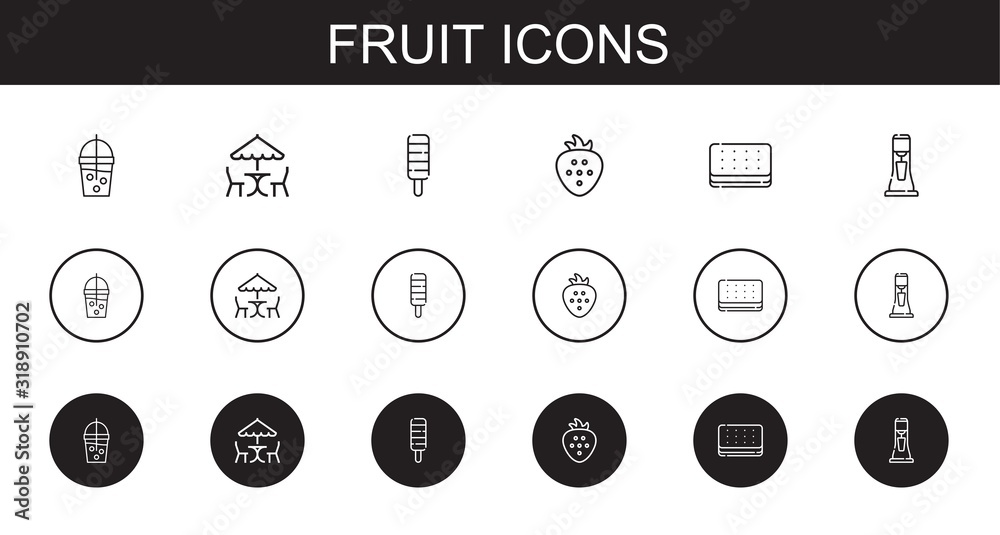 Canvas Prints fruit icons set