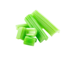 fresh celery on white background
