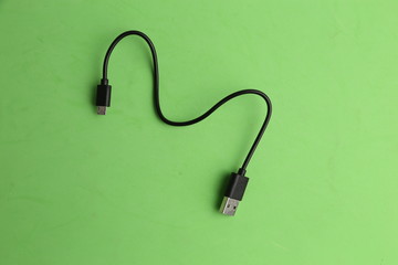 usb cable in color background