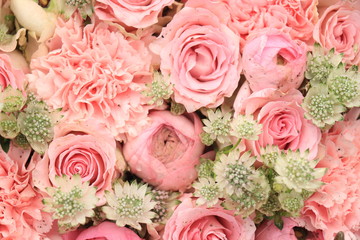 Pink wedding flowers