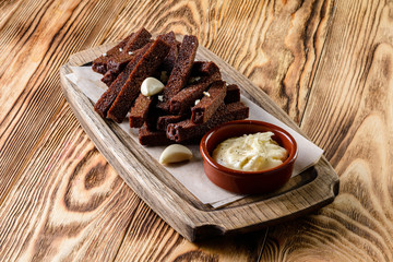 Garlik bread snack for beer