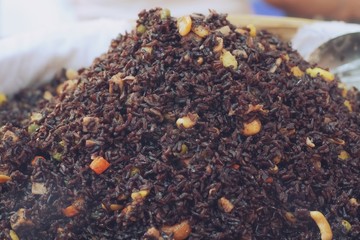 Riceberry fried rice, thai street food market