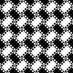 Seamless diagonal rounded square pattern background - abstract black and white vector graphic