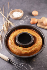 homemade yogurt cake with ingredient