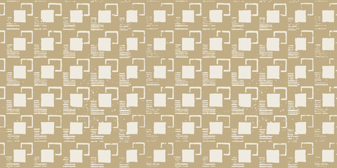 Seamless squares, abstract geometric pattern with uneven squares and strips, geo pattern in retro style.