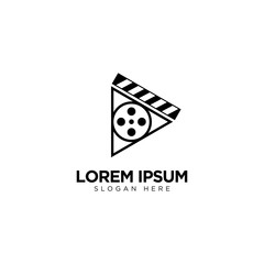 Movie Play Logo Design, Multimedia Logo Template