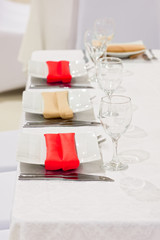 Wedding table. Table decorated for the wedding party