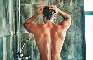 Man in shower