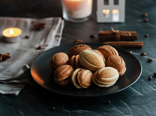 Cookies on a plate. Russian homemade cookies 