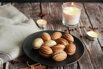 Cookies on a plate. Russian homemade cookies 