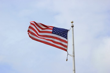 Amerikanische Flagge weht im Wind
