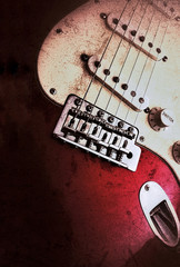 alte rote elektrogitarre close up