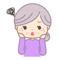 肌荒れの老人のイラスト