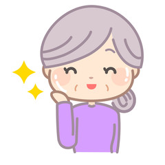 美容と老人のイラスト