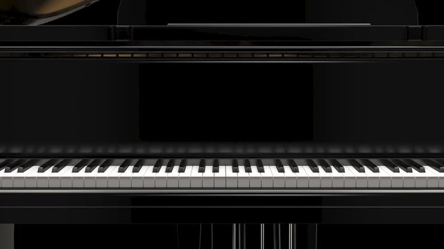 Computer graphics 3d rendering. Black grand piano 3d render