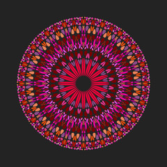 Round petal ornament mandala - geometrical ornamental vector element from gravel stones