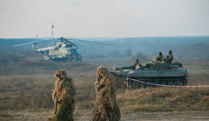 Army parade, military uniform soldier row march