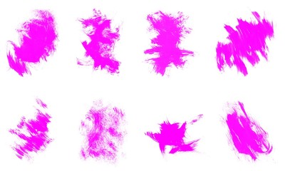 Set of beautiful vector pink smear brushes