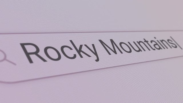 Rocky Mountains Search Bar Close Up Single Line Typing Text Box Layout Web Database Browser Engine Concept