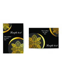  illustration set of backgrounds for business cards and cards with a beautiful mandala.