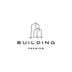 Naklejka premium building logo vector icon line outline monoline illustration