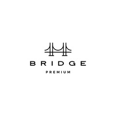 Fototapeta premium bridge logo vector icon illustration line outline monoline