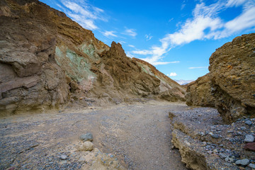 hikink the golden canyon - gower gulch circuit in death valley, california, usa