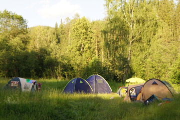 camping in mountains