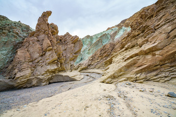 hikink the golden canyon - gower gulch circuit in death valley, california, usa