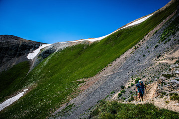 Fototapeta premium Hiking above treeline
