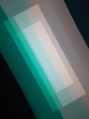 Obraz premium Fourth dimension abstract background. Green and pink moving squares made of light