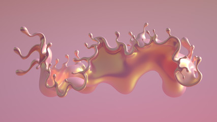 Splash fluid. 3d illustration, 3d rendering.